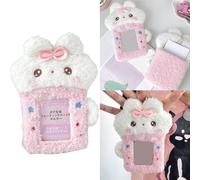 OAJABBGE Cartoon Rabbits Shaped Plush Card Holder Photo Sleeve Storage Case for Identity Cards and Decorative Use in Daily Life