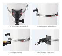 OAJABBGE CCTV Camera 360 Degree Poles Hoop Mount Bracket Round Rings Adjustable Stainless Steel Hose Clamp Hoop