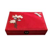 OAJABBGE Chinese Jewelry Storage Box with Velvets Dividers Multiple Compartments Organizers for Necklace Rings Jewellery Holder