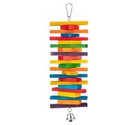 OAJABBGE Engaging Bird Chewing Toy Colorful Wood Cage Hanging For Conures Senegals Small Pet Birds Colorful Bird Cage Decoration Chewable
