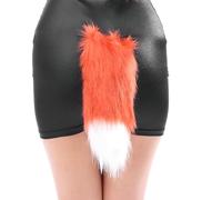 OAJABBGE Faux Furs Foxes Costume Tail Adult/Teen Cosplay Halloween Christmas Party Costume Dog Wolf Leopards Tails Clip On Foxes Tail