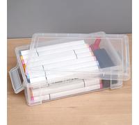 OAJABBGE Large Capacity Pencil Case Water Resistant Clear Pen Box High Capacity Pen Case Colored Pencil Organizers for Kid Adult