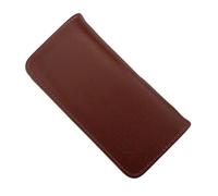OAJABBGE Leather Fountain Pen Case with 3 Protective Slots Zippered Pencil Pouches for School Office Travel and Daily Use Divided Slot Pen Accessory