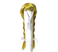 OAJABBGE Pet Geese Wigs Accessory Braided Haired Bow Decoration for Gatherings Shows Fabric Pet Geese Wigs with Double Braids