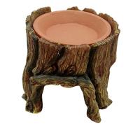 OAJABBGE Reptiles Cave Feeder Stump Shaped Terrariums Cave With Food Dish For Water Feeding Tray Cave