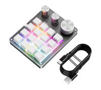 OAJABBGE Single Handed Macro Programmable Keypad 16-Key 3 Knobs Hotswap Mechanical Gaming Keyboard For Office