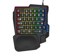 OAJABBGE Single Handed Mechanical Feel Keyboard With USB Corded Small Keypad Color Backlight For Programmers And Designers