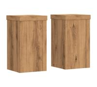 (oak, 10 x 10 x 18 cm) vidaXL Plant Stands Garden Plant Pot Holder Flower Stand 2 pcs Engineered wood