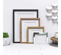 Oak 12x8" Frame for 10x6" Picture - Sleek Range Photo Picture Poster Frames with White Mount