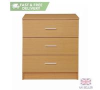Rio Costa Chest 3 Drawers Bedroom Living Room Storage Beech Oak Effect