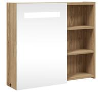 (oak, 60 x 13 x 52 cm) vidaXL Bathroom Mirror Cabinet with LED Light Illuminated Wall Storage Cabinet