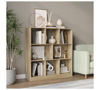 Urbn-Living Urbnliving 95Cm Height 8 Cube Oak Asymmetrical Storage Cabinet Wooden Bookcase Shelve Square Organiser