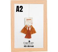 caprican A2 Picture Frames - Oak Photo Frame with Safe Perspex Front - A1 A2 A3 A4 A5 Photo Frames Multiple Pictures Sizes Colors, Portraits & Wall Mounting Orientation (42 x 59.4 cm)
