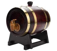 Oak Aging Barrel 1.5L Wooden Mini Barrel with Display Stand and Aluminum Foil Liner for Whiskey, Wine, Bourbon, Brandy, Beer and Hot Sauce Storage - Red Oak Home Bar Gift