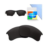 Oak&ban Mirror Polarized Replacement Lenses for Oakley Flak Jacket XLJ Sunglass Black