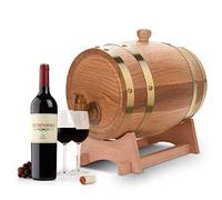 Oak Barrel 3L, Practical Vintage Mini Oak Whiskey Barrel, Leakproof Arging Oak Barrel Whiskey Barrel Dispenser with Wood Stand and Tap for Fathers Day Beer Barrel Attchments