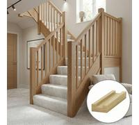 Oak Baserail Modern 3.6M 32mm Groove For Spindles Uk Manufactured Traditional Products Ltd