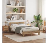 Oak Bed Frame Artisan Oak Engineered Wood 120 x 190 cm Durable Berkfield Home Beige One Size