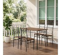 Oak & Black Dining Table Set with 4 Chairs