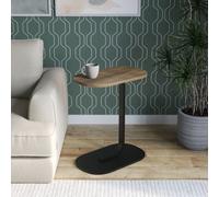 Urbn-Living Urbnliving 63Cm Height Oak C Shaped Oval Side End Wood & Metal Bedside Couch Sofa Bedroom Table