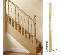 Oak Cambridge Square Spindle 41mm X 41mm X 900mm - 16 Pack Uk Manufactured Traditional Products Ltd
