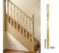 Oak Cambridge Square Spindle 41mm X 41mm X 900mm - 24 Pack Uk Manufactured Traditional Products Ltd