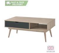 Timber Art Design Alford Scandinavian Low Coffee Table Living Room Sonoma Oak & Grey