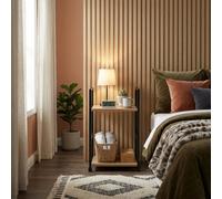 Oak Colour Small Side Table With Slim Design , Narrow End Table For Living Room And Bedroom