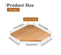 Oak Corner Floating Shelf with Hidden Cable Management, Solid Wood Wall-Mounted Storage for Bathroom, Kitchen, Bedroom, Living Room (7 inch) - Stylish & Functional Home Decor