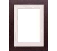 Oak Darkoak Plum Mahogany Flat Wooden Effect Photo Picture Frame Poster Frames With Ivory Mount (16"x12" for Picture Size 12"x8", Mahogany)