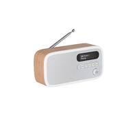 VQ Dexter Portable DAB Radio with Bluetooth - Built-in Rechargeable Battery Powered Radio - Digital DAB Radios Alarm Clock with Dual Alarms & Sleep Timer - DAB+ Radios Mains Powered - Oak