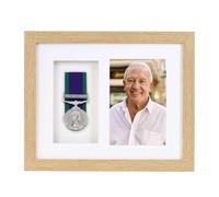 Oak Effect Court Mounted Medal Frame with 6x4 Photo For 1 War, Military and Sports Medal