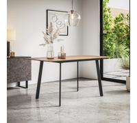 (Oak Effect) Haydon Extending Dining Table 4-6 Seater w Black Legs