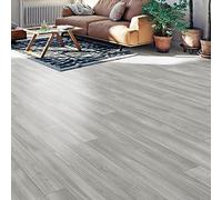 Oak Effect Lino Flooring Light Grey Wood Sheet Vinyl Flooring Roll Non Slip Water Resistant Kitchen Bathroom Cushioned Flooring 2m 3m Width (Styal Grey Sawn Oak, 5m x 3m)