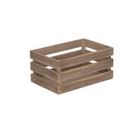 Oak Effect Slatted Wooden Storage Crate Red Hamper Brown L