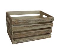 Oak Effect Wooden Open Top Storage Box Red Hamper Brown L
