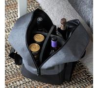 Oak & Ember Beverage Bag 4 Bottle Carrier with Hard Divider - Water-Resistant Base, Shoulder Strap & Handles - Travel Bag for Whisky, Gin, Wine & Spirits