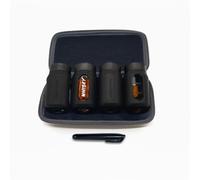 Oak & Ember Flight Flask Traveller II - Whisky Travel Set with 4 x 100ml Glass Flasks, Marker Pen & Water-Resistant Carry Case - Tasting Kit, Distillery Tour Accessory & Gift