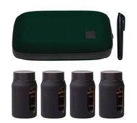 Oak & Ember Flight Flask Traveller II - Whisky Travel Set with 4 x 100ml Glass Flasks, Marker Pen & Water-Resistant Carry Case - Tasting Kit, Distillery Tour Accessory & Gift