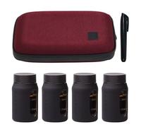 Oak & Ember Flight Flask Traveller II - Whisky Travel Set with 4 x 100ml Glass Flasks, Marker Pen & Water-Resistant Carry Case - Tasting Kit, Distillery Tour Accessory & Gift