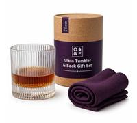 Oak & Ember Gin Tumbler & Socks Gift Set for Women - 300ml Glass with Bamboo Socks - Birthday Present for Her, Gin Lover Gift for Mum, Wife or Friend