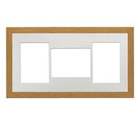 Oak Frame 20x10' Multi Aperture Picture Frame with White Mount to fit (3x) 7x5' Photos with Perspex Sheet - Wall Mountable Landscape or Portrait