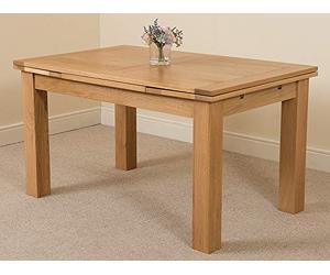 Oak Furniture King Richmond Oak Extendable Dining Table, 140-220 cm Extending Kitchen Table, Seats 6-8 People, Natural Finish