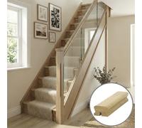 Oak Handrail Lhr 1.2M - 8mm Groove For Glass Panels Uk Manufactured Traditional Products Ltd