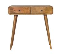 Oak-ish Curved Hallway Table Accent Piece