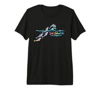 Oak Island NC Colorful Dolphin Lover Beach Vacation Premium T-Shirt