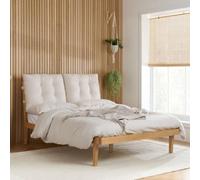 Oak King Size Bed Frame White Birlea Pepe Fabric 5Ft 150Cm
