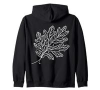 Oak Leaf Line Art Nature Lover Zip Hoodie