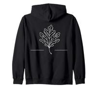 Oak Leaf Line Art Nature Lover Zip Hoodie