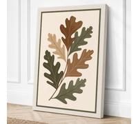 Oak Leaf Study Botanical Canvas Wall Art Print 24x16 Inch (61 x 41 cm)